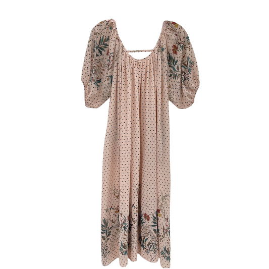 Blush Pink Floral Silk Dressing Gown	