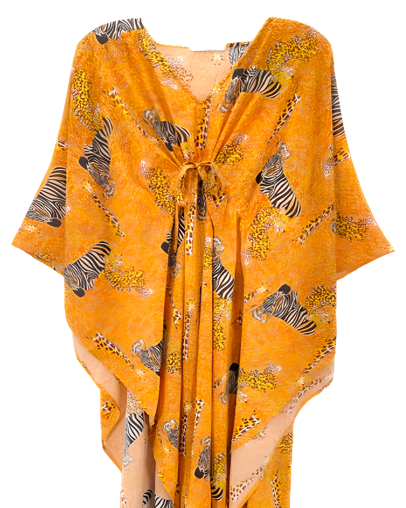 Animal Printed Beach Long Kaftan Dress	