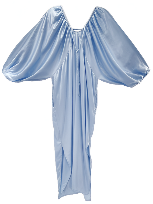 Baby Blue Silk Robe