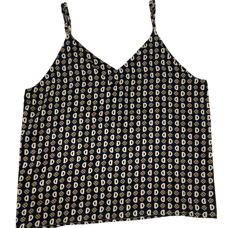 Alphabet Print Silk Camisole	