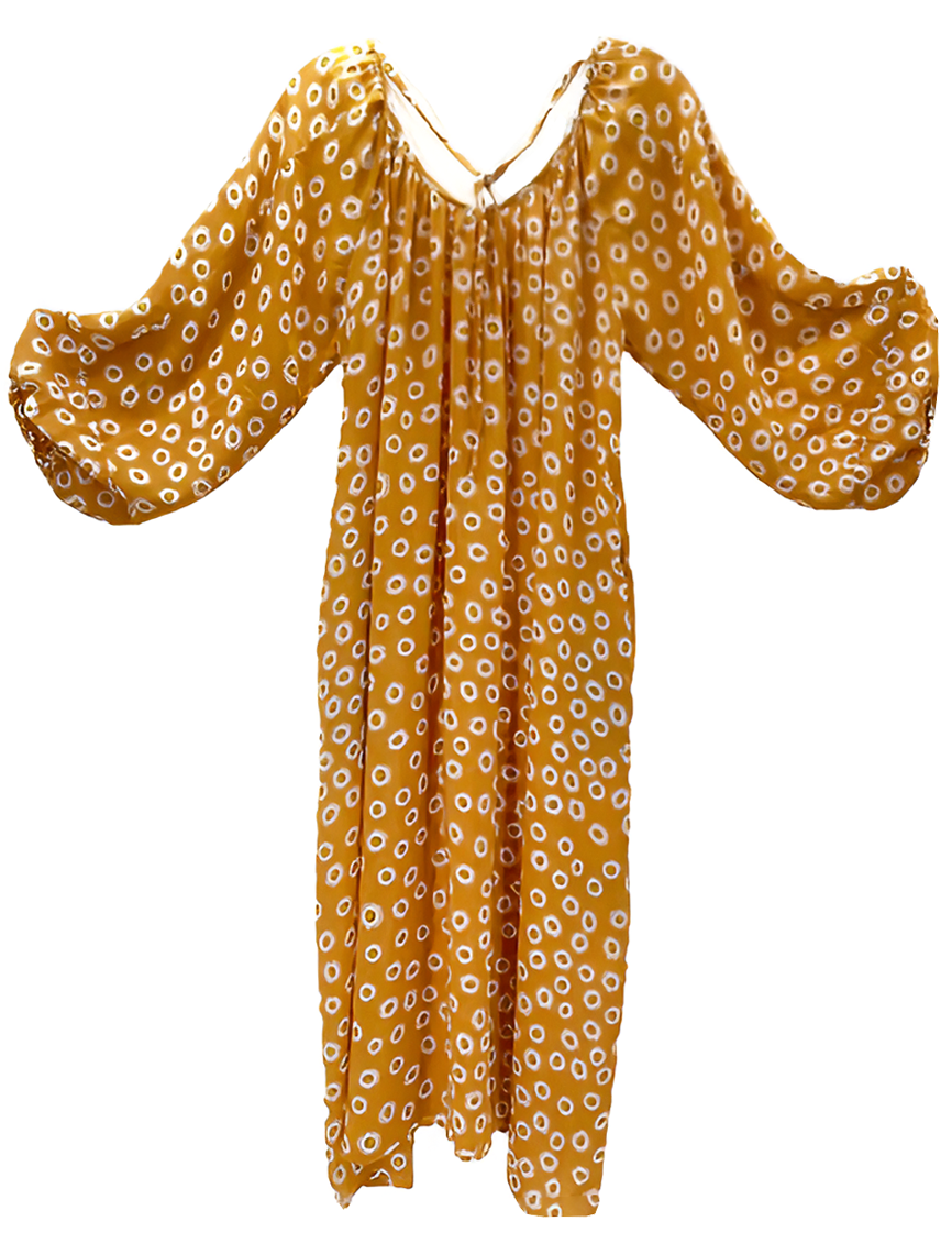 Flower Pattern Silk Dressing Gown	