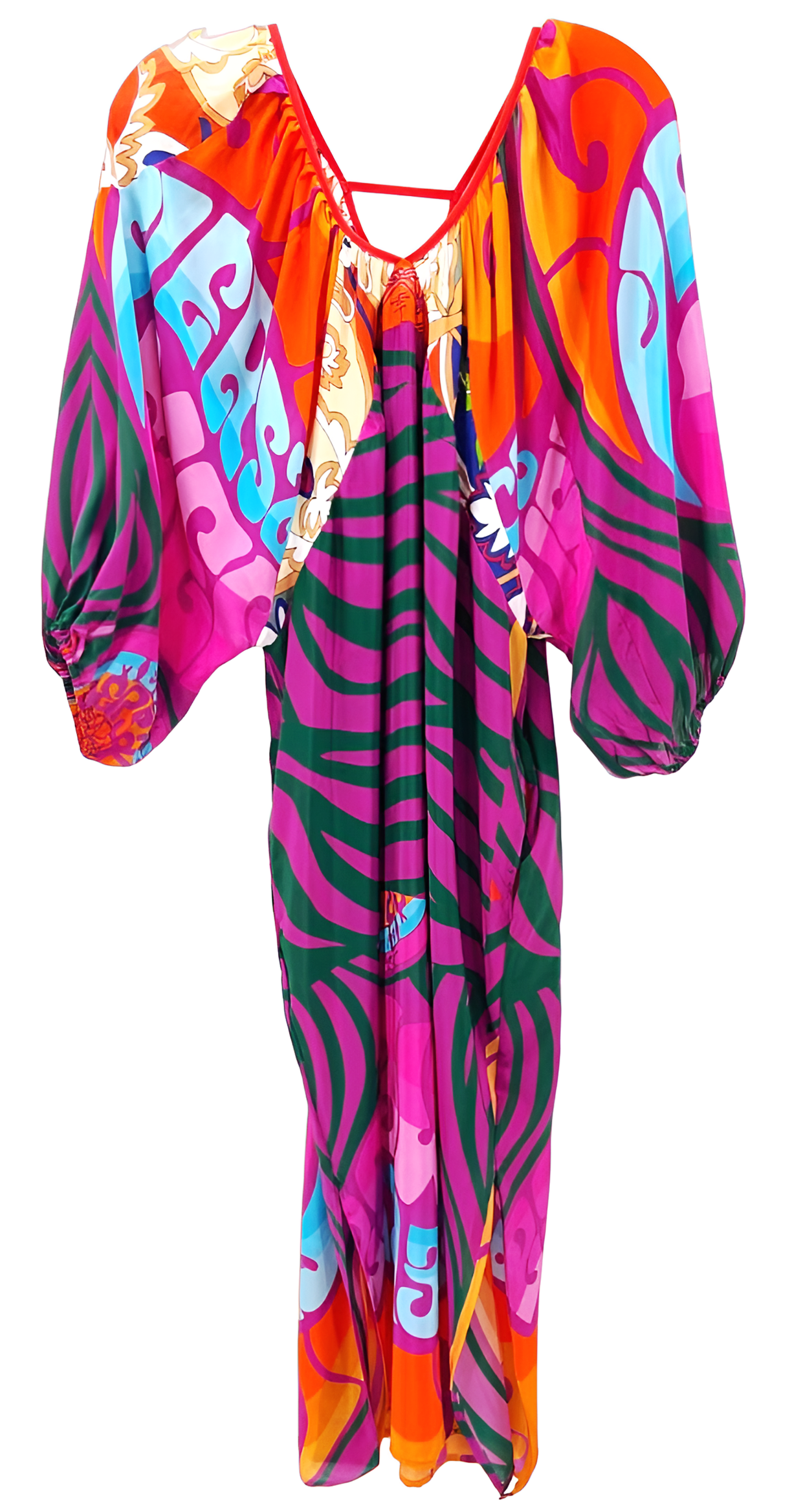 Silk Robe featuring Abstract Pink Design	